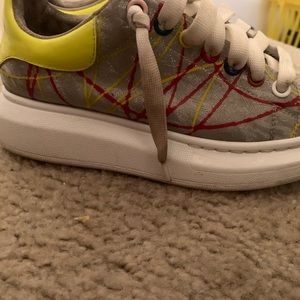 Reposhing unique one of a kind paint splatter sneakers